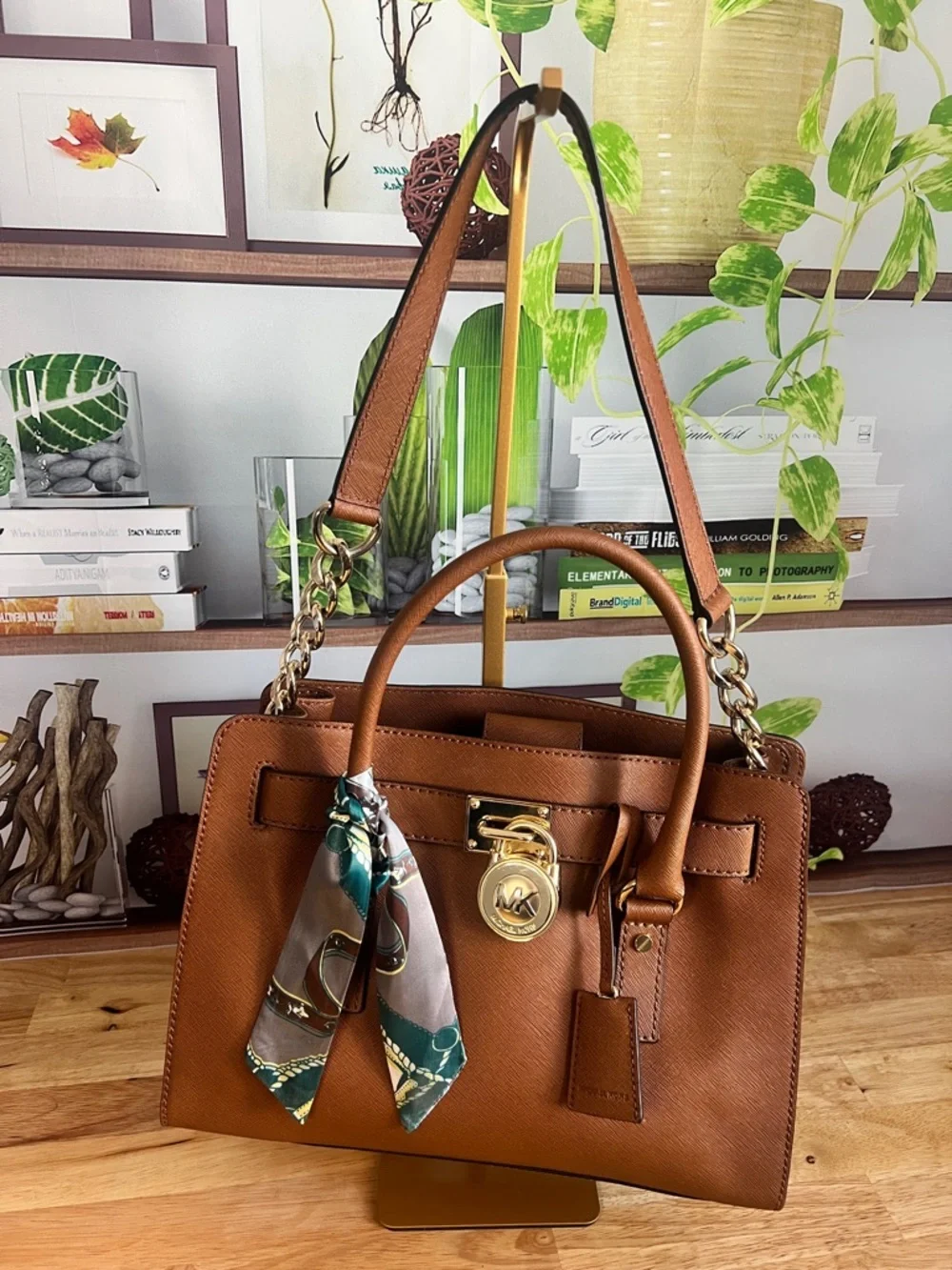 Michael Kors Hamilton Satchel in Luggage Brown with Gold Hardware - Picture 10 of 10